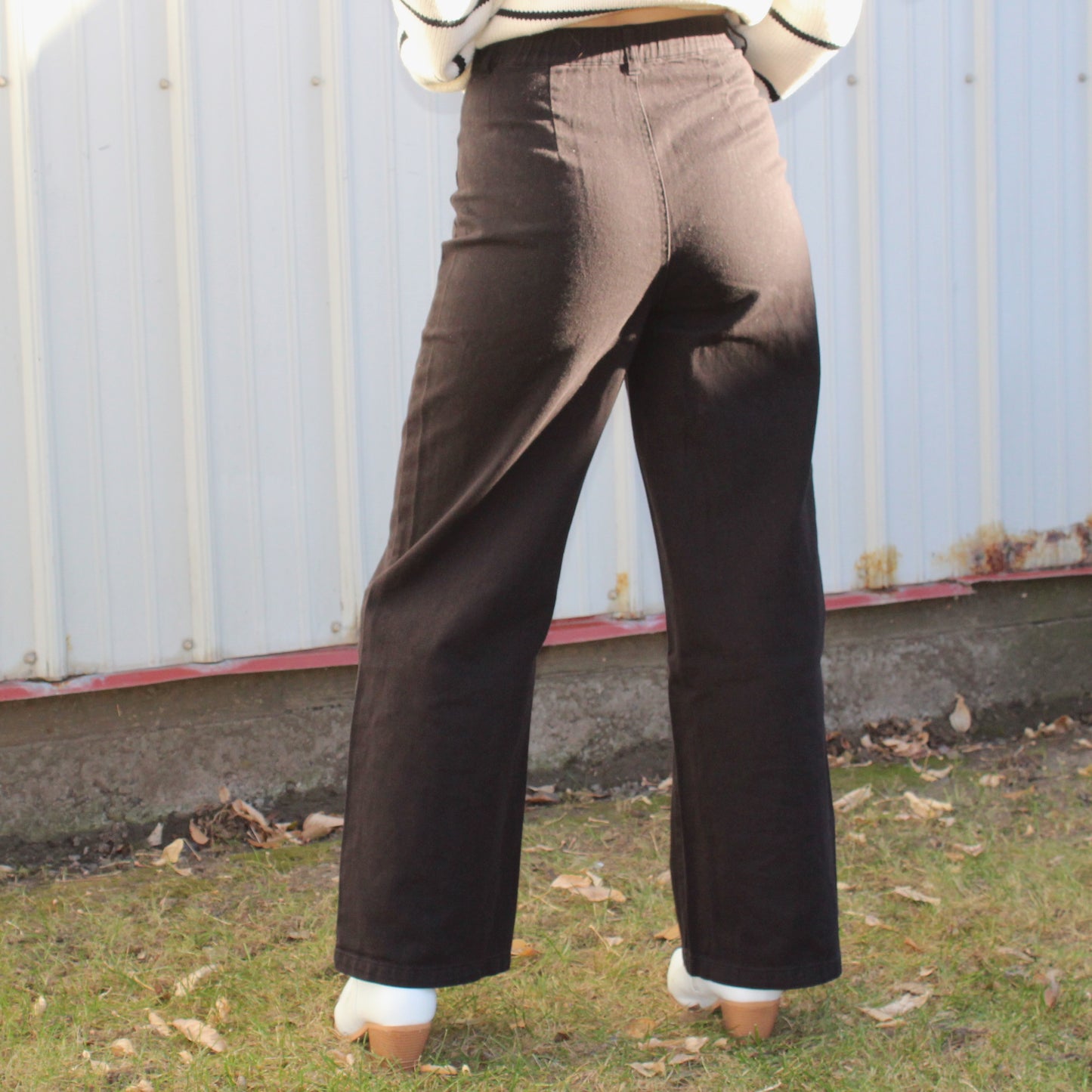 Black High Waist Straight Leg Cargo Pants