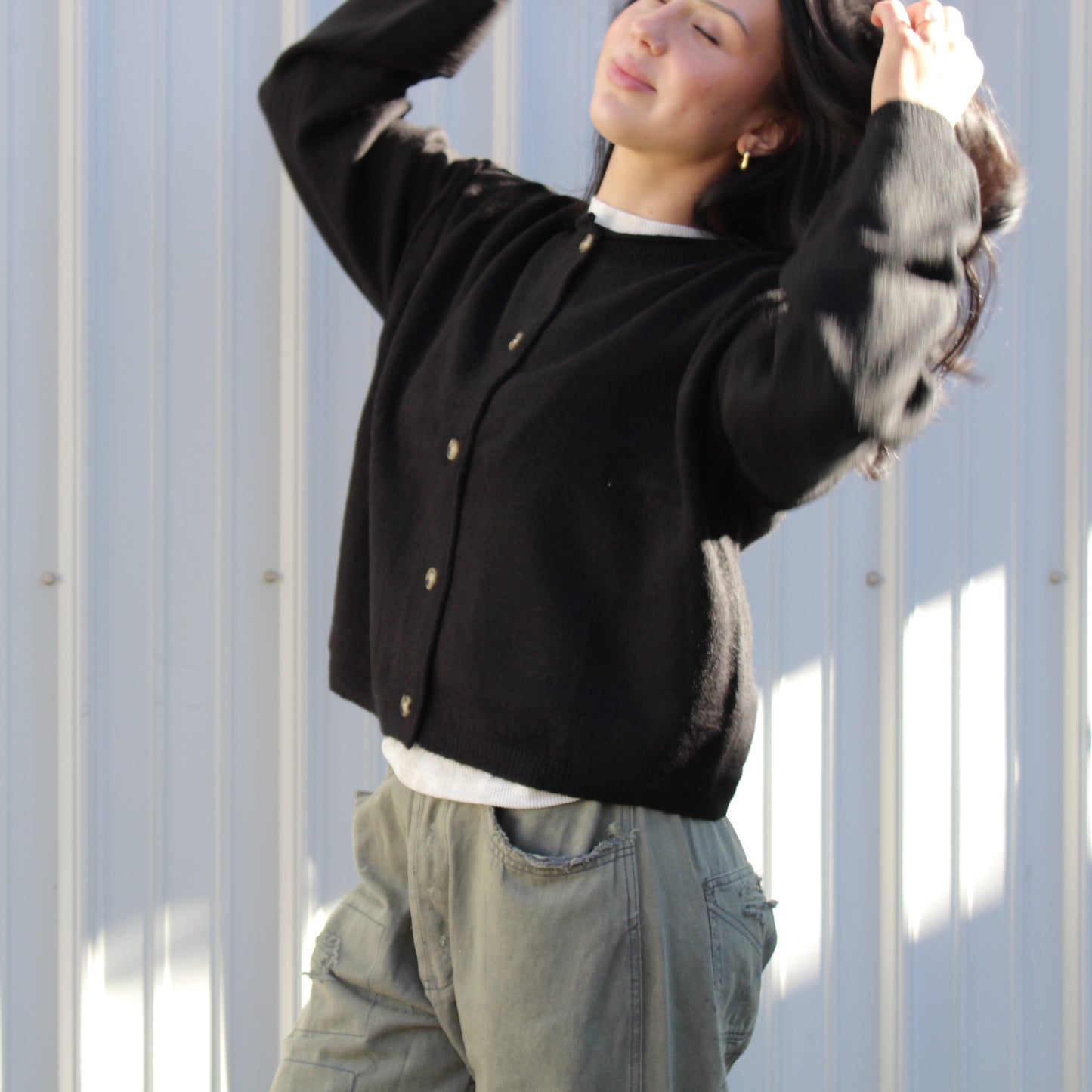 Black Button Down Cardigan