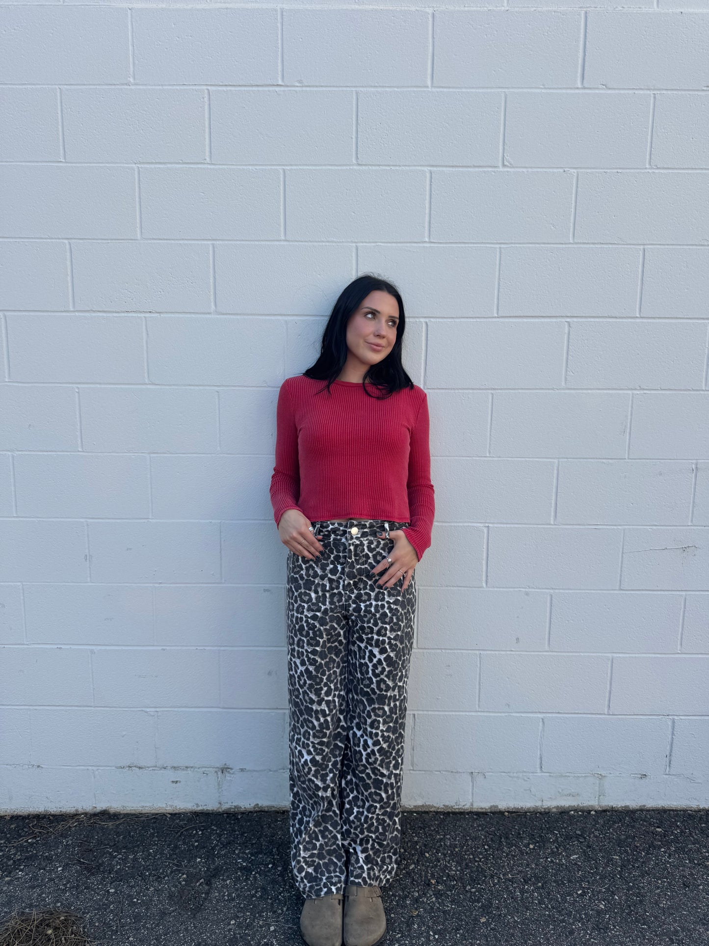 Loose Fit Leopard Print Pants