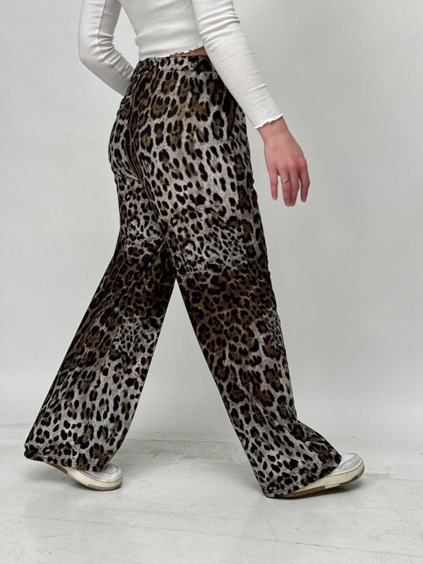 Leopard High Waist Wide Leg Pants