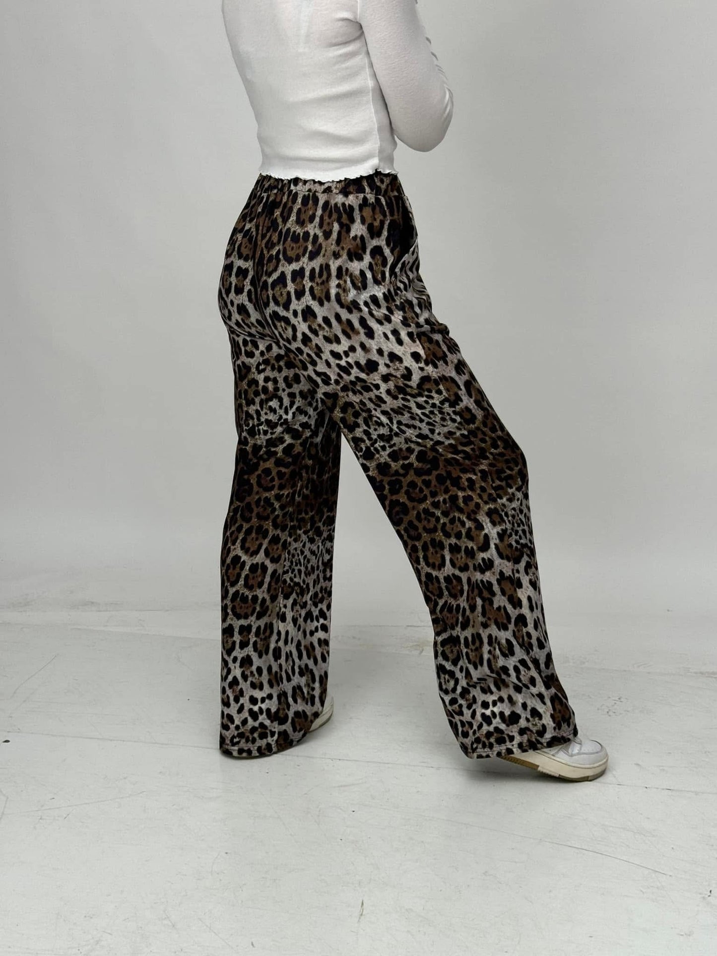 Leopard High Waist Wide Leg Pants